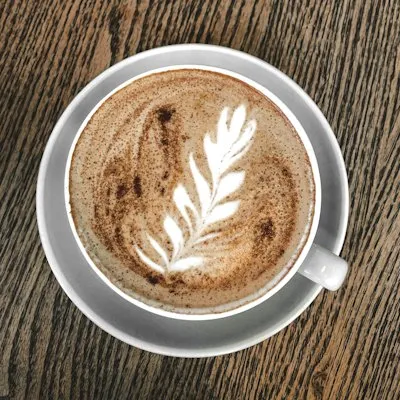 Latte art coffee in an Instagram feed post